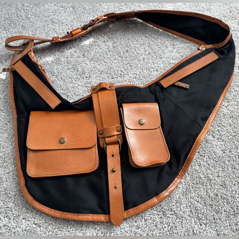 We The Free Black and Tan Crossbody Bag